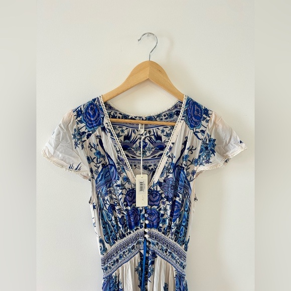 Vintage Spell and the Gypsy Collective Hotel Paradiso Bluebird Maxi Gown Dress - Picture 6 of 17